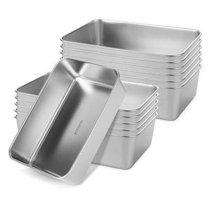 12 Pack Stainless Steel Loaf Pan 8.5 x 5.5 Inch Banana Bread Pan for Homemade Bread Loaf Pans for Baking Bread Tin Sourdough Bread Baking Pan Metal Sandwich Loaf Bread Pans for Meatloaf, Cake