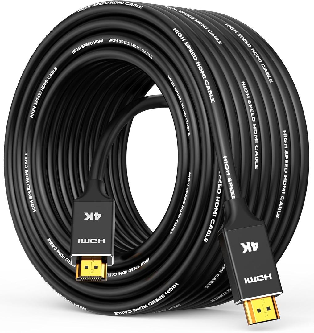 Capshi 4K Long HDMI Cable 50ft/15M, in-Wall CL3 Rated HDMI Cable 2.0 Support (HDR10 8/10bit 18Gbps HDCP2.2 ARC) High Speed HD Shielded Cord Compatible for TV, Laptop, PC, HDTV (50 feet)
