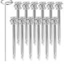 QWORK Landscape Staples, 120 Pcs 6 Inch Garden Stakes, 8 Gauge Spikes Pins, Galvanized Steel Landscape Fabric Stakes