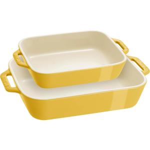 STAUB Ceramic 2-pc Rectangular Baking Dish Set - Citron