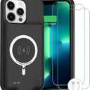 Battery Case for iPhone 13 Pro Max, 12000mAh Rechargeable Portable Charging Case with Wireless Charging Compatible for iPhone 13 Pro Max (6.7 inch) with CarPlay Battery Pack Charger Case (Black)