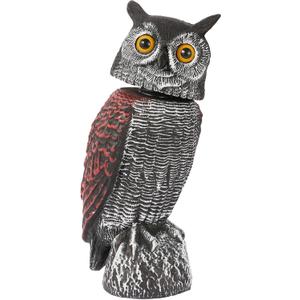 Fake Owl Decoys to Scare Birds Away-15.8 Inch, Rotating Head Sculptures, Nature Enemy Scarecrow Plastic Owl Statues, Bird Control and Pigeon Deterrent Outdoor for Outside, Patio, Yard