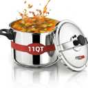 PRETYZOOM 11Qt Pressure Cooker Stainless Steel, One-hand Lock Cooking Pot