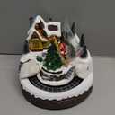 Taman Christmas Village Houses Collectible Buildings - Moving Train Around The Christmas Tree,Warm Light Musical Xmas Ornaments for Holiday Decorations