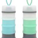 Baby Formula Dispenser, Formula Container, Portable Milk Powder Dispenser Container, Baby Feeding Travel Storage Container, Non-Spill Stackable Baby Snack Storage Container, BPA Free, 2 Packs