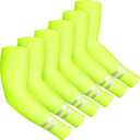 SATINIOR 6 Pairs UV Sun Protection Arm Sleeves for Men Women Reflective Cooling Compression Sleeves Golf Outdoor Sports (Yellow)