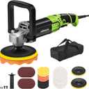 Buffer Polisher, 1600W 6"/7" Rotary Car Polisher with 7-Speed(1600-3500 RPM), Car Buffers and Polishers Kit for Cars, Boats, Floors, Furniture