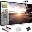 Mdbebbron 120 inch Projector Screen 16:9 Foldable Anti-Crease Portable Projector Movies Screens for Home Theater Outdoor Indoor Support Double Sided Projection