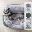 INVENHO Small Dog Bed Washable Orthopedic Calming Warming Durable Pet Bed with Anti-Slip Bottom, S (20"x19"x6"), Green