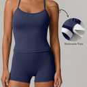 ANRABESS Women Workout Sets Build in Bra 2 Piece Outfits Tank Tops Tummy Control Shorts Yoga Gym Active Wear Clothing Set (S)