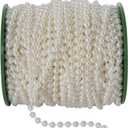 KAOYOO 130 Feet Artificial Pearls String Beads Chain Pearl Strands Spool Pearl for Garland Wedding Party Decoration and Christmas Tree Decoration(4MM Ivory)