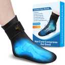 highco Ankle Ice Pack Wrap for Swelling and Injuries Recovery, Reusable Gel Ice Pack for Foot and Ankle, Ice Cold Compression Sock for Foot Heel Wrap, Tendonitis, Plantar Fasciitis, Swelling, Sprained, Black, Adult