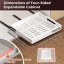 2 Pcs Pull Out Cabinet Organizers, Width (12"-19") and Depth (17"-23") Expandable With 3 Slides, No Drill Slide out Drawers Adhesive Film or Nail Cabinets Without Lip in Kitchen, Bathroom