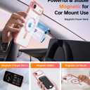 Meifigno Designed for iPhone Air Case with Ring Stand (6.5"), [Built-in Mirror] [Compatible with MagSafe] [Glitter Card & Wrist Strap] Removable Phone Stand +Designed for iPhone 17 Air Case, Rose Gold