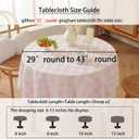 Gingham Round Tablecloth, Tassels Checkered Table Cloth Washable Cotton Linen Plaid Table Cover for Spring Summer Kitchen Dining Party,Pink and White,55x55