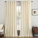 MIULEE Velvet Curtains 96 inches Long 2 Panels - Luxury Room Darkening Curtains for Bedroom Living Room Thermal Insulated Super Soft Window Drapes Rod Pocket & Back Tab, Cream White, W52 x L96 inches
