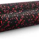 ProsourceFit High Density Foam Rollers 18 - inches long, Firm Full Body Athletic Massage Tool for Back Stretching, Yoga, Pilates, Post Workout Muscle Recuperation, Black/Red