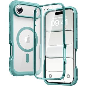 Diaclara Magnetic Designed for iPhone Air Case Full Body Bumper,[Compatible with MagSafe] Military Drop Proof Cover with Built-in Touch Sensitive Anti-Scratch Screen Protector for iPhone 17 Air Green