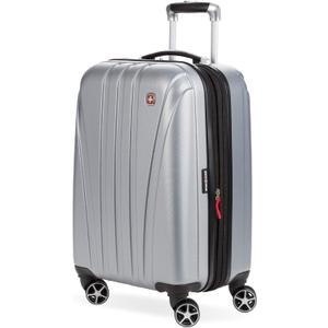 SwissGear 7585 Hardside Expandable Luggage with Spinner Wheels, Silver, Carry-On 19-Inch