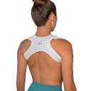 Upper Back Posture and Neck Hump Corrector - for Women and Men - Support Brace and Straightener for Pain Relief - Rounded Shoulder and Buffalo Hunchback Alignment - Discreet Under Clothes - White