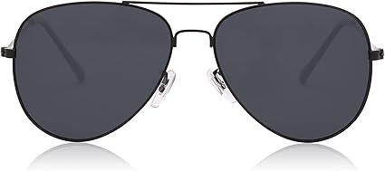 SOJOS Classic Aviator Polarized Sunglasses for Men Women Vintage Retro Style (Black)