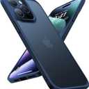 TORRAS Shockproof for iPhone 15 Pro Case 6.1", 12FT Military Grade Drop Tested, Anti-Fingerprint Anti-Scratch Semi-Clear Back with Silicone Slim Thin Protective Phone Case for iPhone 15 Pro, Blue