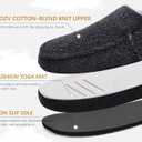 ONCAI Mens Clog Slippers with Arch Support Stripe Faux Fur Cotton-Blend High-Density Memory Foam Warm House Slippers Slip-on Indoor Outdoor Rubber Sole Size 7-16