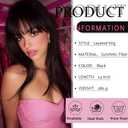 Black Wig with Bangs Long Black Wigs for Women Straight Wig Layered Synthetic Wig Womens Long Hair Wig Cosplay Natural Looking Hair Replacements Wigs for Girls Daily Party Use 24 Inch