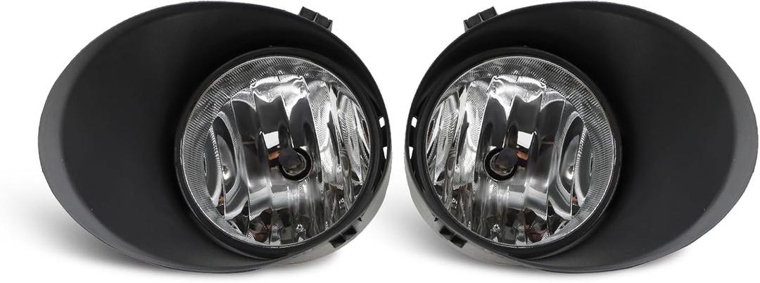 2Pcs Bumper Fog Lights Assembly Compatible with 2007-2013 Tundra 2008-2011 Sequoia Clear Lens Fog Lamp w/H10 12V 42W Halogen Bulb