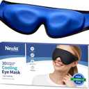 Cooling Gel Eye Mask for Puffy Eyes, Larger Full-Eye Cold Compress for Swelling, Ice-Cold Therapy, Forehead & Upper Cheek Cooling Relief, Reusable Headache and Migraine Mask, FSA Eligible HSA, Black