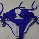 Sexy Bikini for Women Underwire Swimsuits Spaghetti Strap Swimwear Criss Cross Halter Bathing Suit 2 Piece (Royal Blue, XXL)