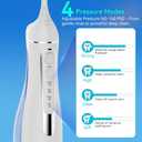 Portable IPX7 Rechargeable Water Flosser for Teeth Pick, 4 Modes 5 Jet Tips Oral Irrigator, 300ml Tank - for Braces, Sensitive Gums, Home & Travel