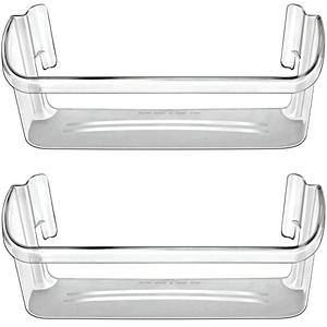 240323002 Refrigerator Door Bin Shelf Compatible with Frigidaire or Electrolux, Bottom 2 Shelves on Refrigerator Side, Clear, Double Unit, Replaces PS429725, AP2115742