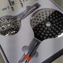 MakeFit Dual Handheld Shower Head Combo, 2-in-1 Rain Shower Heads System 8 Inch Rainfall Shower Head and 10 Modes High Pressure Hand Held Showerhead with Built-in Power Wash (Chrome)