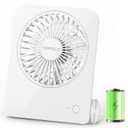 TriPole Desk Fan Small Portable Fan 2000 mAh Rechargeable Battery Ultra Quiet 4.5 Inch Mini Travel Fan with 180° Tilt Folding and 3 Speeds Adjustable for Home Office Desktop White