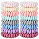 Hair Ties, 16 Pack Spiral Hair Coils for Thick & Thin Hair - No Crease, No Damage Ponytail Holders for Women and Children (Aegean Sea)