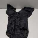 DaiLiWei Womens One Piece Swimsuits Tummy Control Bathing Suit V Neck Push Up Swim Suits Slimming Lace up Ruffle Swimwear (X-Large)