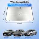 EcoNour Umbrella Windshield Sun Shade for Car | Foldable Umbrella Sun Shield | UV & Heat Protection for Front Window Shade with Storage Pouch | Fits Coupe, Sedan & Hatchbacks | Small 52"x31"