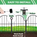 Blingluck Garden Fence, 22 in(H) x 10.83 ft(L) Arched Rustproof Metal No Dig Fence Garden Fence Border, Ground Stake Animal Barrier Fence for Rabbit Dog, Outdoor Decor for Yard & Patio