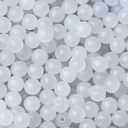 500Pcs White Round Glass Beads 8mm for Necklaces, Clear Glass Crystal Beads for Bracelet Making Kits Earring Bracelets and DIY Crafts(White)
