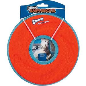 Chuckit! Zipflight Flying Disc Dog Toy, Medium (8.5"), Orange And Blue