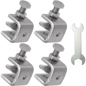 Stainless Steel C Clamps, Mini Tiger Clamp Set for Mounting, Heavy Duty Metal U Clamps, Small Desk G-Clamp with 0.79 Inch Stable Wide Jaw Opening for Metal Working Woodworking Welding Building (4pcs)