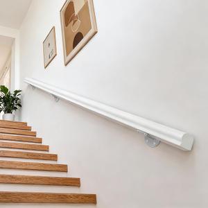Wooden Handrails, Non-Slip Staircase Handrail, Wall Mounted Barrier-Free Staircase Grab Bar for Elderly, for Home Garden Corridor Lofts Kindergarten Guardrail Decking Railings (4FT)