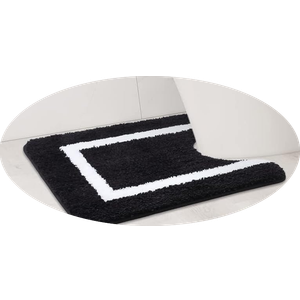 Kitinjoy Luxury Toilet Rugs U-Shaped, Ultra Soft Water Absorbent Microfiber Contour Bathroom Rug, Non Slip Plush Shaggy Machine Wash Dry Bath Rug Mat for Toilet Base, 20 x 24
