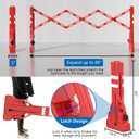RELIANCER Expandable 7.41ft Safety Barricade,Retractable Security Barrier Water Filled Weighted Base,Adjustable Traffic Barricades,Outdoor Crowd Control Barriers,Driveway Isolation Gate,Garden Fence