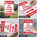 Please Use Other Entrance Sign Aluminum 12x8 Inch Right Arrow Metal Waterproof for Enter Outdoor Business Office 2 Pack