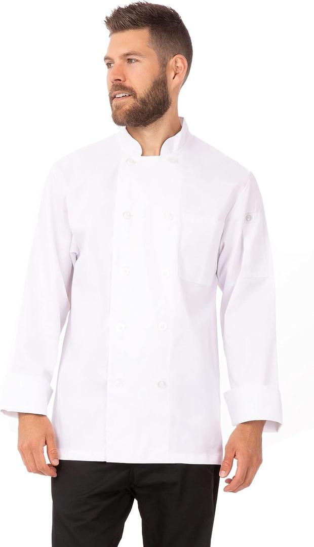 Chef Works Men's Le Mans Chef Coat (Large, White)