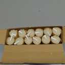 DEYBBY Handmade Beeswax Taper Candles, Dripless Wax Candles, Hand-Rolled Honeycomb Candles for Dinner Party, Set of 12 Flat TopCream White