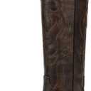 wetkiss Black Cowboy Boots for Women Knee High Cowgirl Tall Boots with Classic Retro Embroidered Chunky Heel Slip On Pointed Toe Womens Western Boots for Girls Ladies (8.5, Dark Brown)