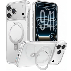 TORRAS Ostand Slim for iPhone 17 Pro Max Case Clear, Upgraded Magnetic Stand, Fit for MagSafe, Frameless with Thin OpenEdge Fit, Minimalist Phone Case for iPhone 17 Pro Max, 6.9'', Drop Protection
